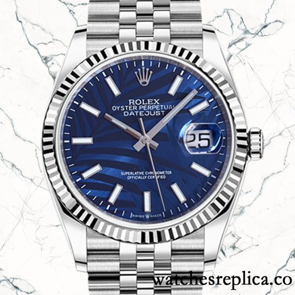 Rolex Datejust 126234 41mm Men's Blue Palm Motif Dial Automatic