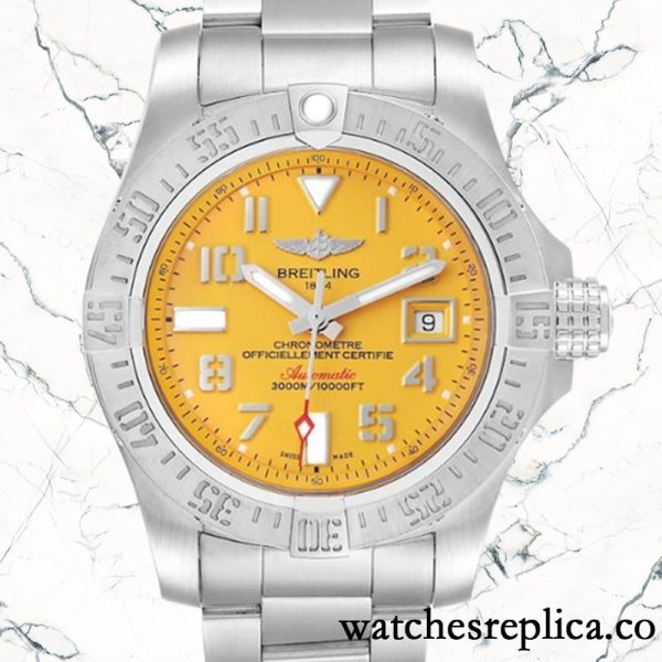 Breitling Avenger 46mm/44mm Men's A17331101I1A1 Yellow Dial Automatic