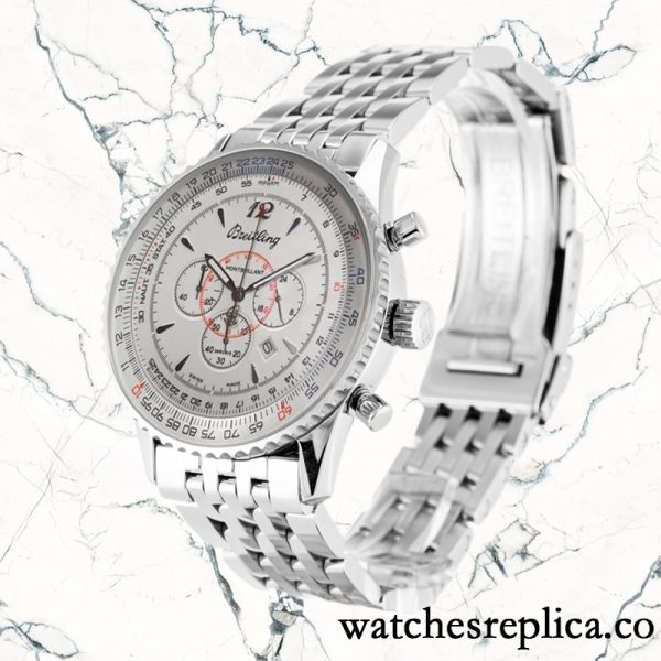 Breitling Montbrillant 46mm A41330 Men's White Dial - Image 3