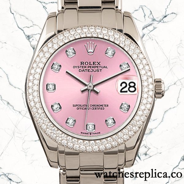 Rolex Pearlmaster 31mm Unisex 81339 Pink Dial Automatic